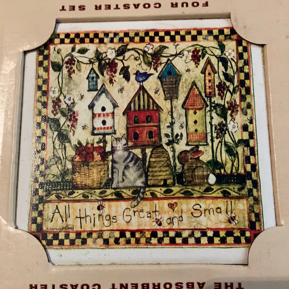 🆕 ABSORBASTONE - THE ABSORBENT COASTERS- SET OF FOUR